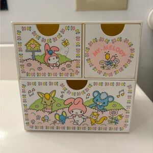Vintage My Melody Sanrio jewelry or trinket box Japan hello kitty